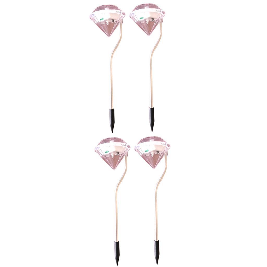 4 Pieces Solar Outdoor Garden Square Path Landscope Decor Lamps