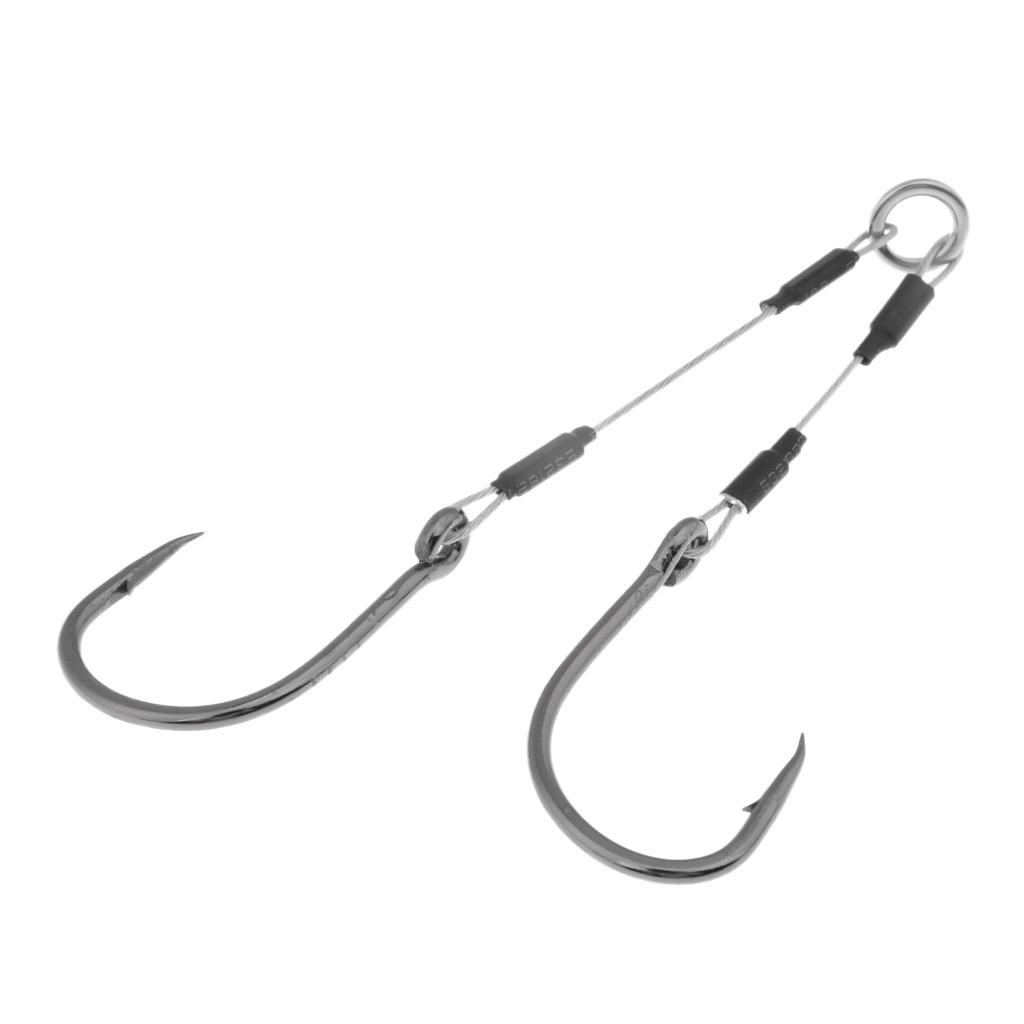 Dual Assist Hooks Double Jigging Fishing Hooks Saltwater Sea Fishing Hooks