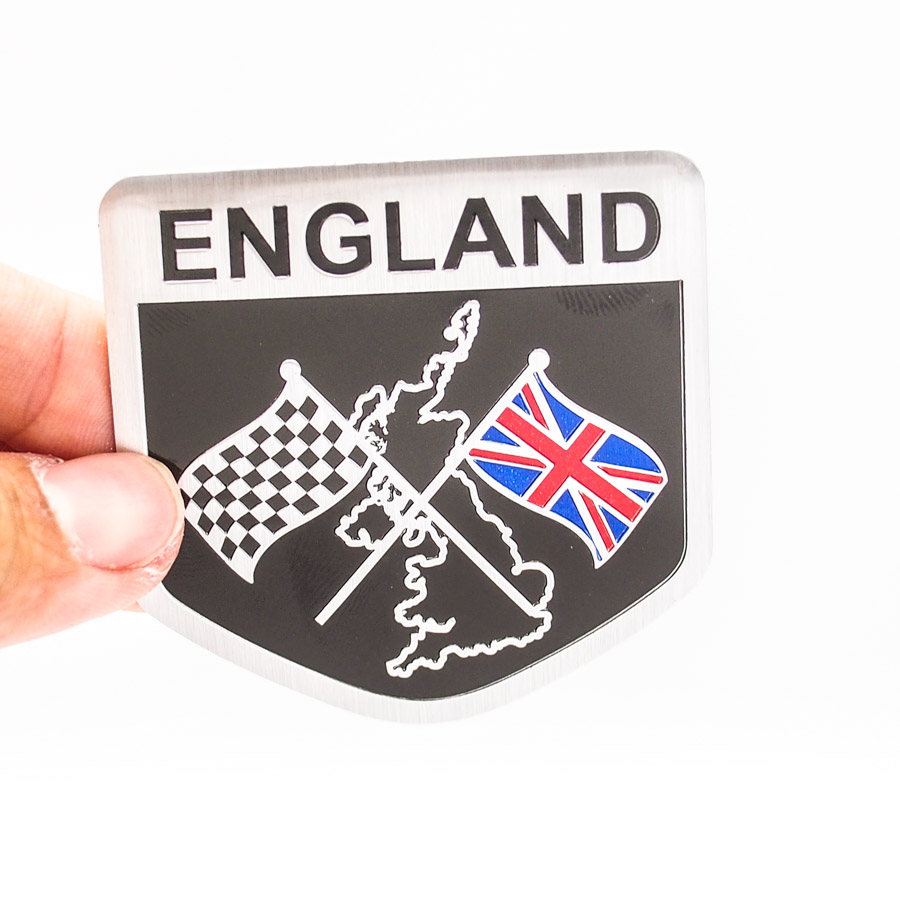 Sticker hình dán metal cờ Anh - miếng lẻ - Khiên Sport 5x5cm