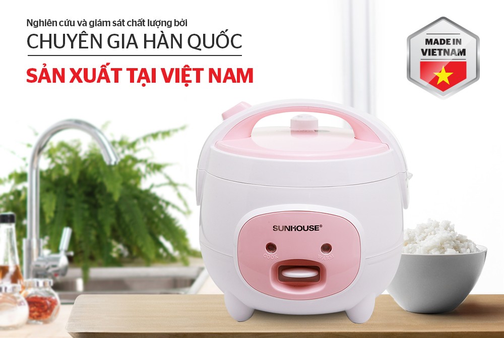 Nồi Cơm Điện Nắp Gài Sunhouse SHD8607W (1.8L) - Hàng chính hãng