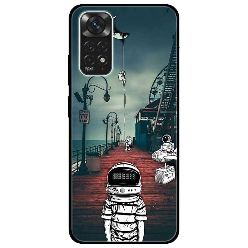 Ốp lưng dành cho Xiaomi Redmi Note 11 4G mẫu Vũ Trụ Mặt Trăng Sọc