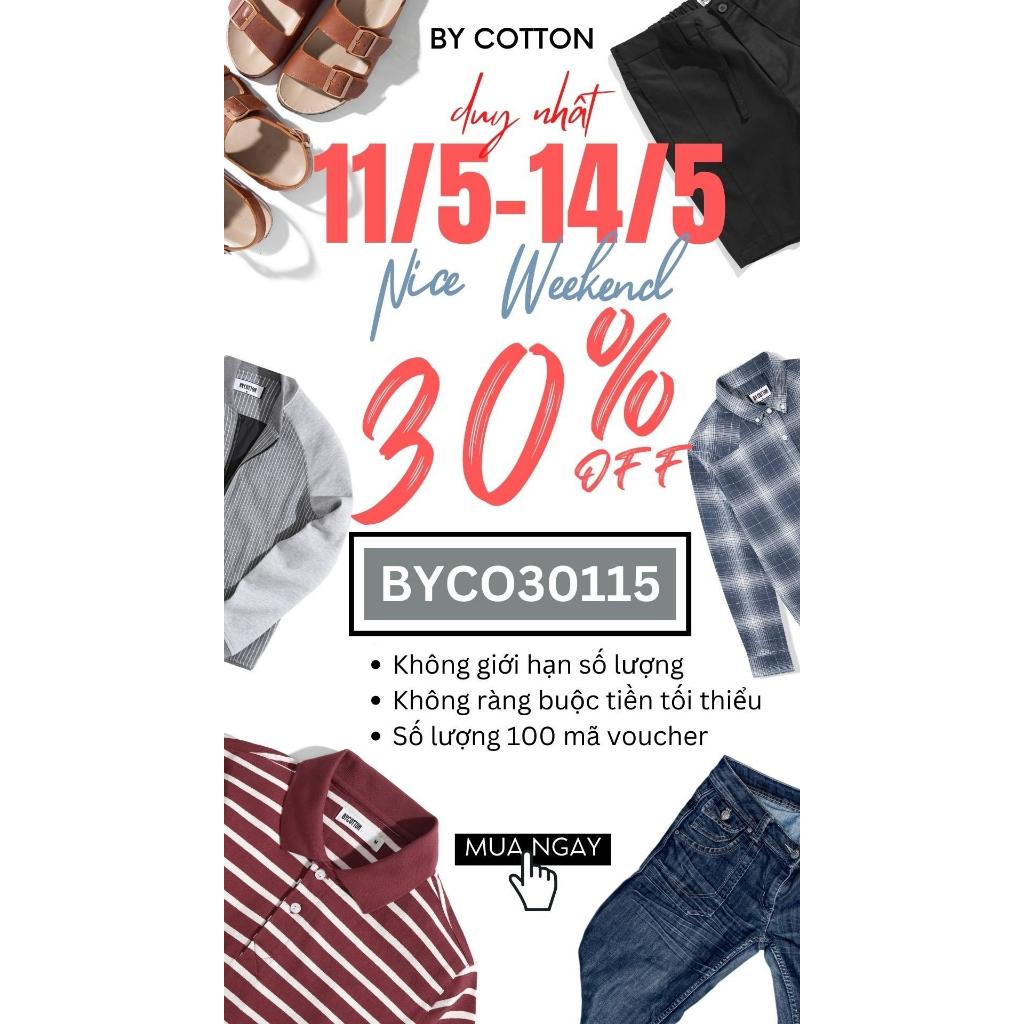 Áo Sơ Mi Nam Dài Tay Phối Sọc BY COTTON Red Blue Checked 1022