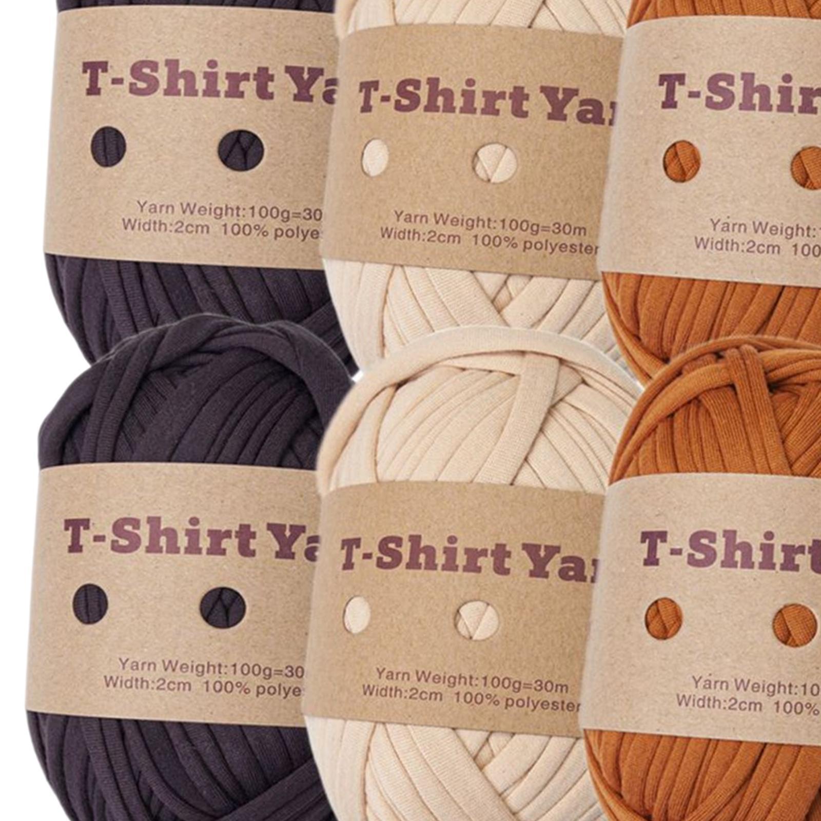 6 Pieces Knitted Yarn T-shirt Yarn Elastic for Macrame Handbag Throw Blanket