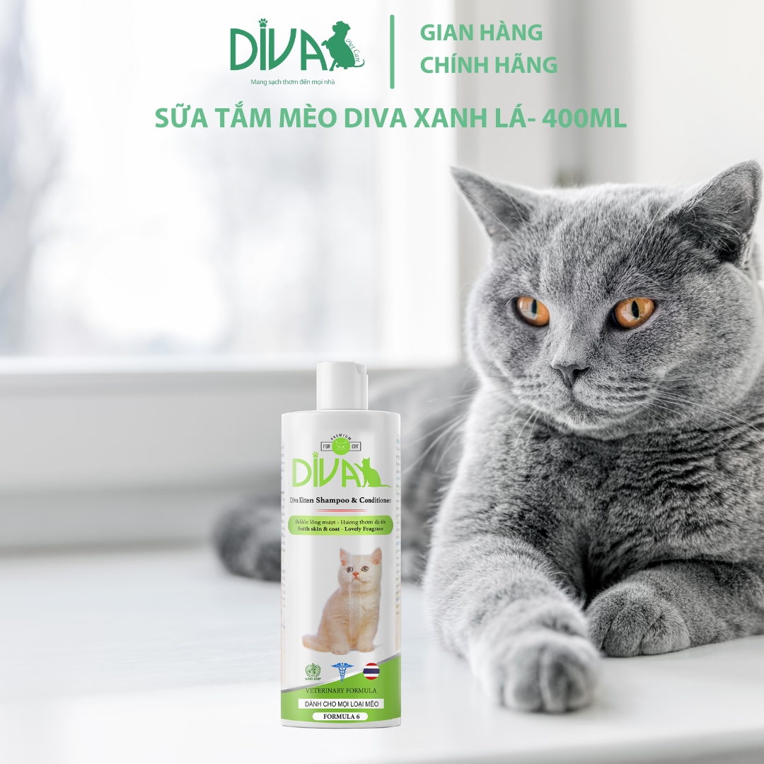 SỮA TẮM MÈO DIVA XANH LÁ 400ML (DIVA FORMULA 6)