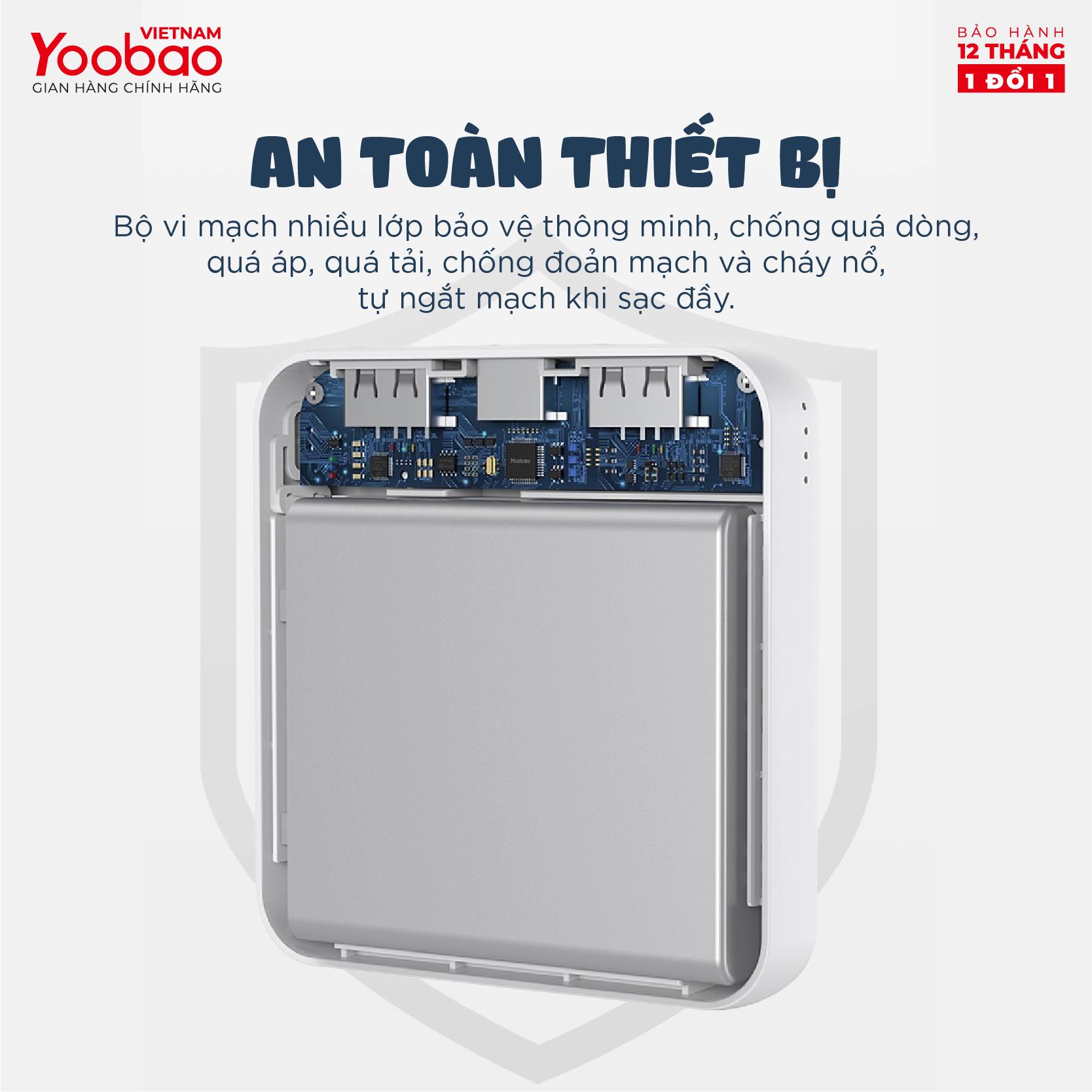 Pin sạc dự phòng Yoobao M4 mini 10000mAh-Li-Polymer - 2 đầu vào 2 đầu ra cho điện thoại máy tính bảng - hàng chính hãng