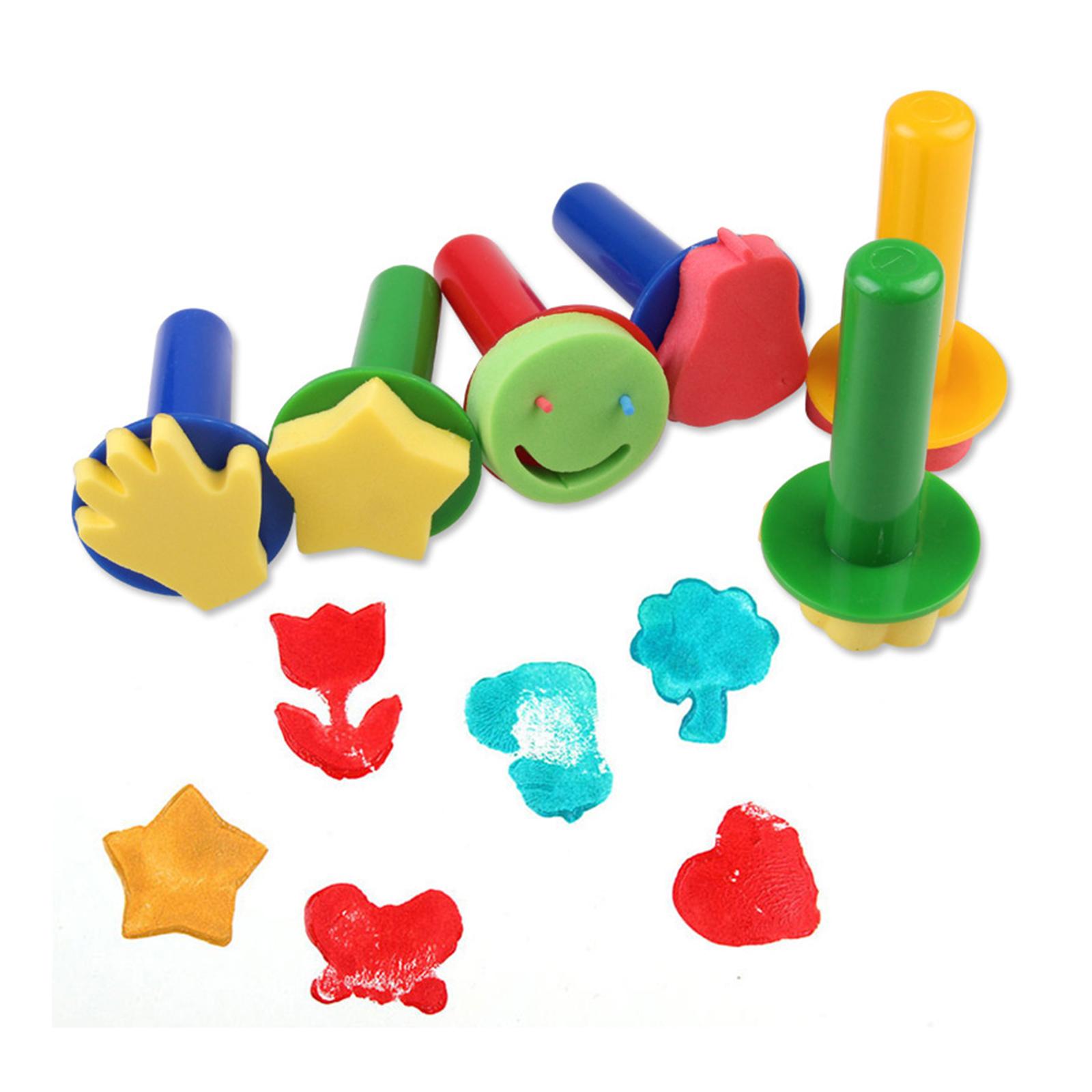 30PCS Washable Mini Kids Learning Educational Toys Brush Seal Sponge Brush