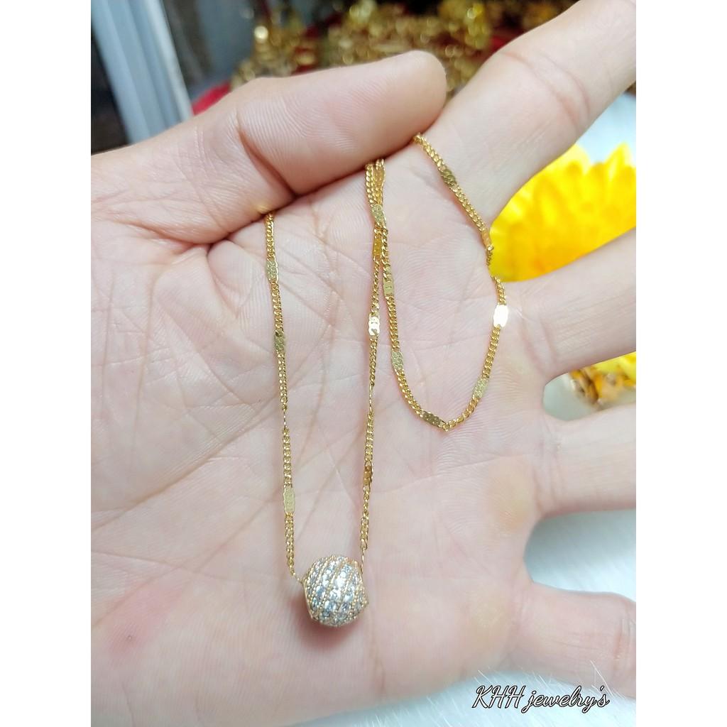 Vòng cổ Bi Châu Dây Dập Xích cao cấp- Hàng quốc tế dùng tắm rửa thoải mái không đen
