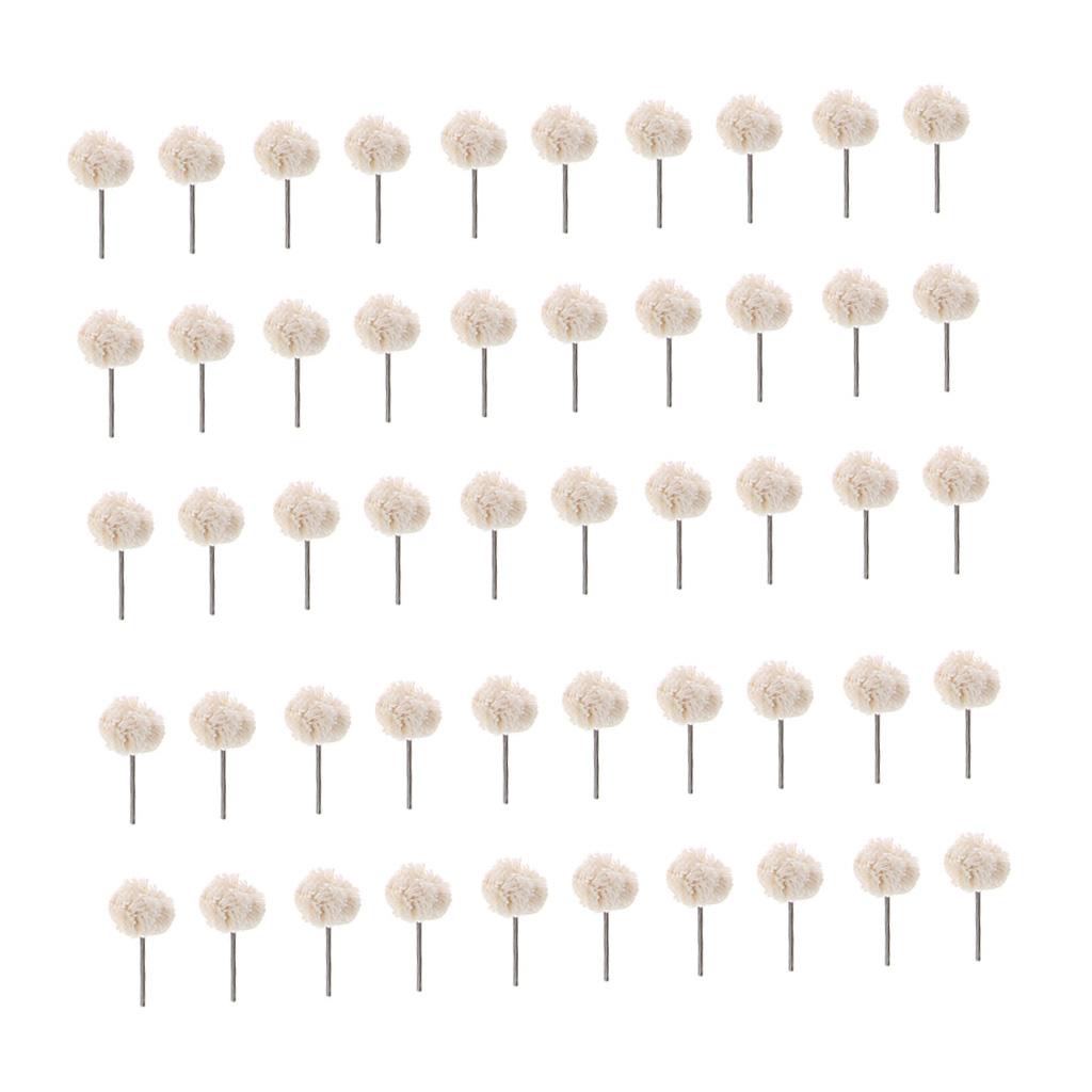 50PCS Wool Polishing Buffing Brush Wheel Drill Bits, Widely used in various grinding tools which support 2.35mm shank