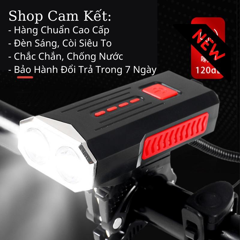 Hình ảnh Đèn Led Xe Đạp Siêu Sáng Kết Hợp Còi To Sạc USB Chống Nước LY22