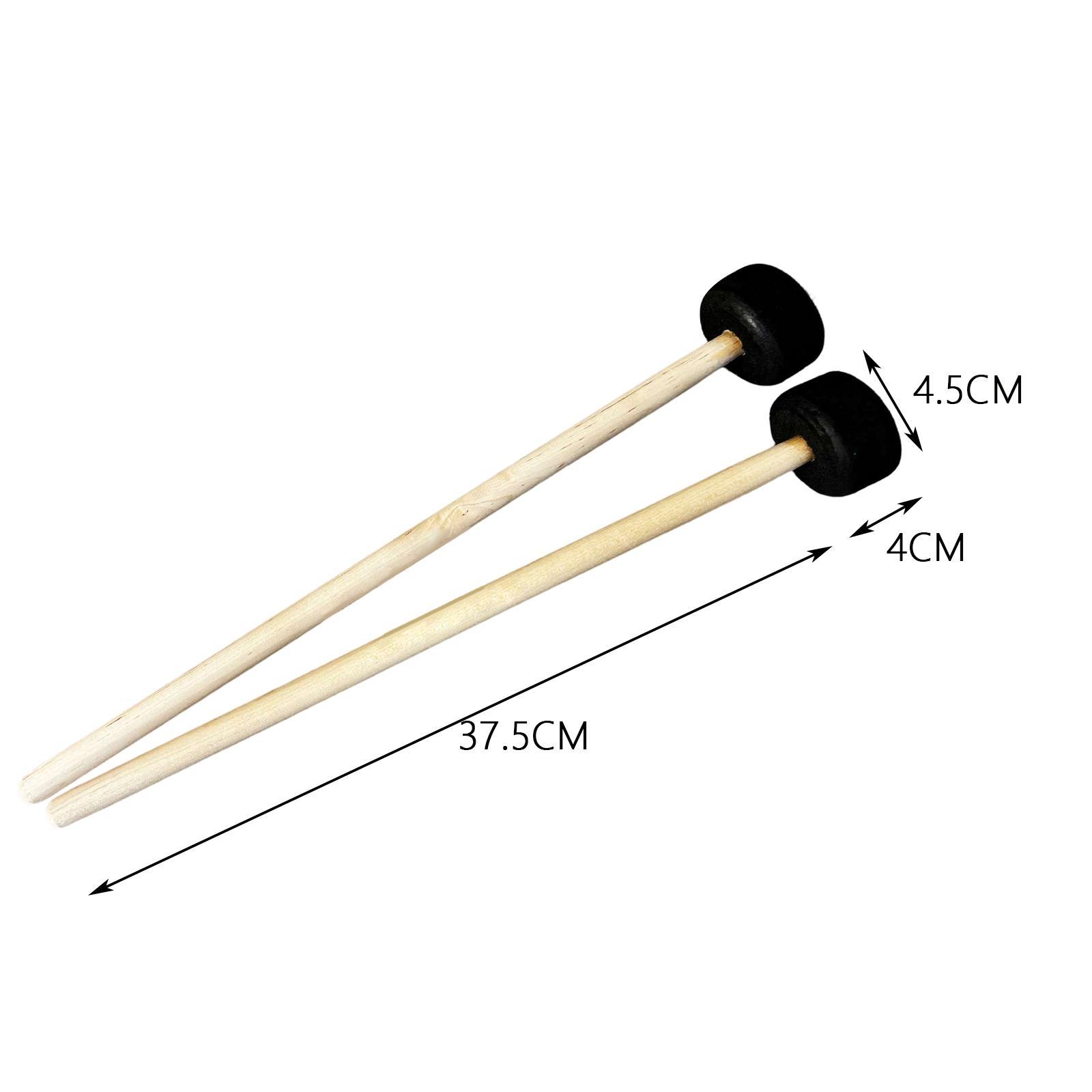 2Pcs Drumsticks Percussion Accs Multipurpose Wear Resistant for Hand Drum Black