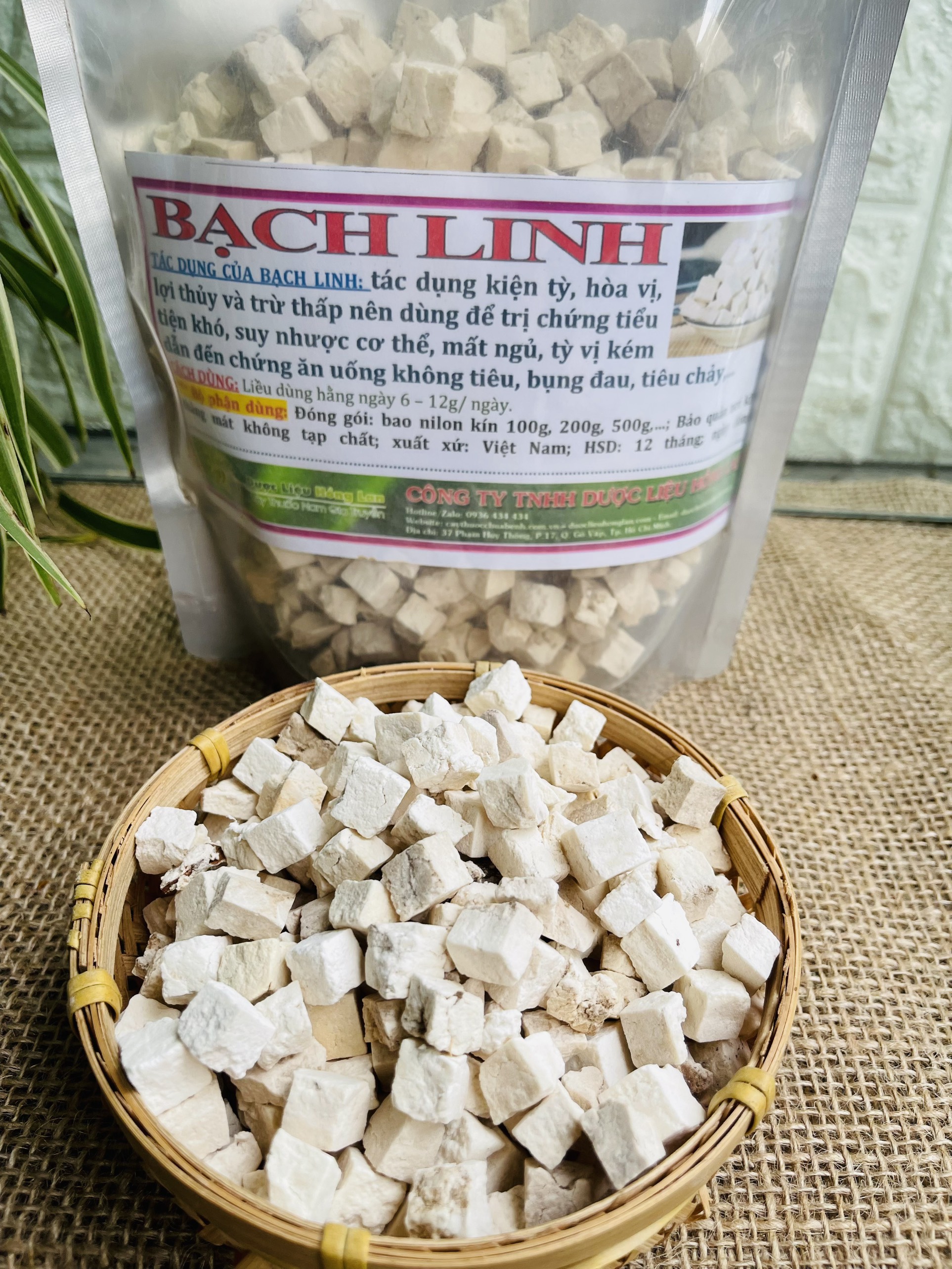 500g Bạch linh đồng vị thuốc bắc khô sạch