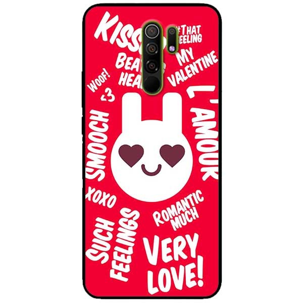 Ốp lưng dành cho Xiaomi Redmi 9 mẫu Thỏ LOVE Đỏ