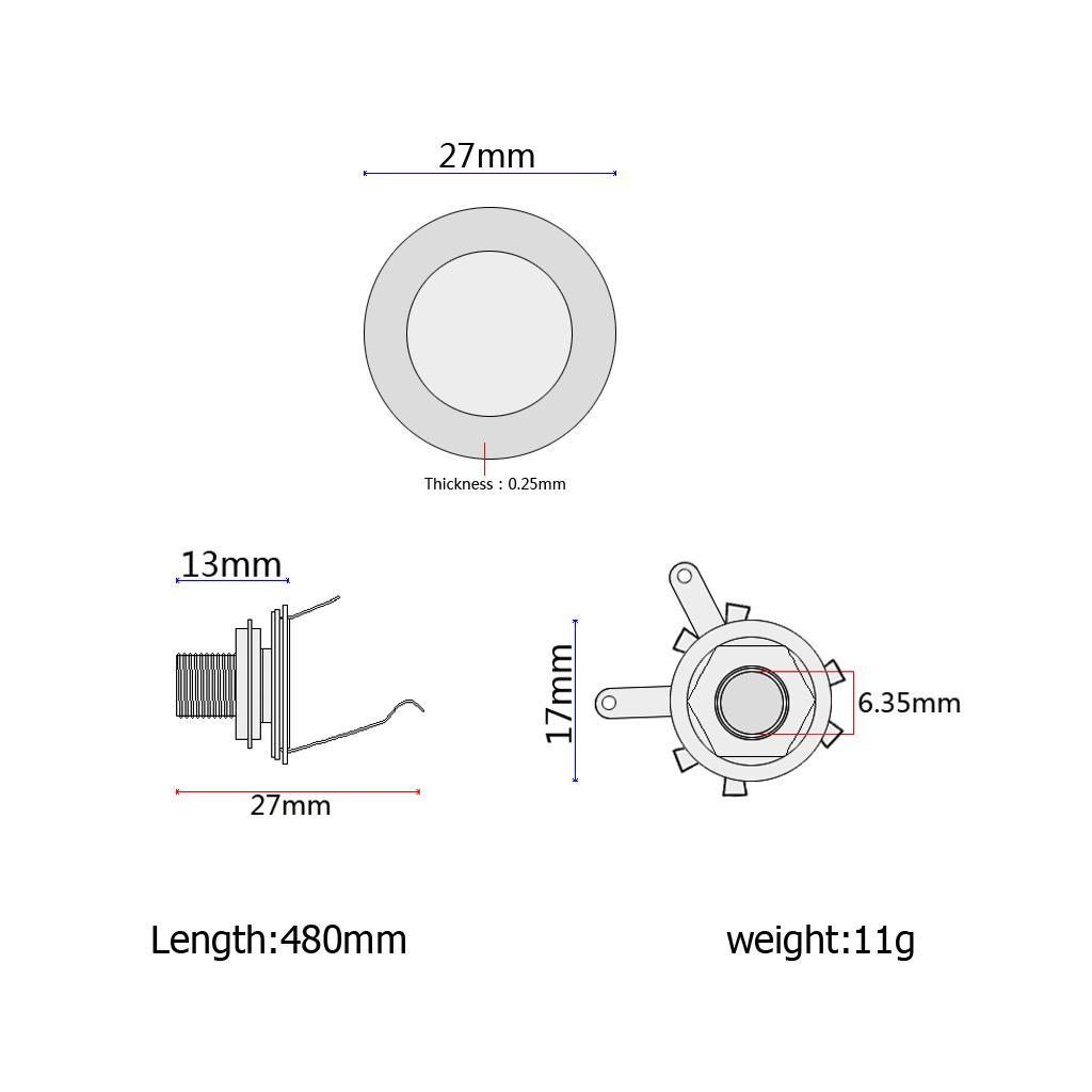 Piezo Transducer Pre-wired Pickup For Acoustic Guitar Violin Banjo Mandolin