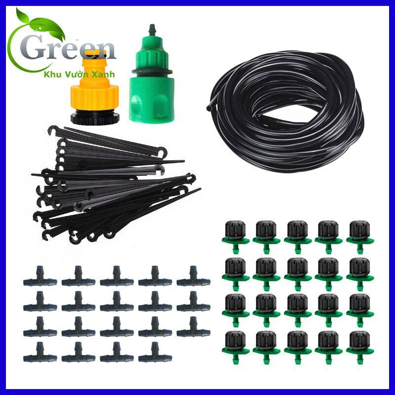 Bộ Kit Tưới Nhỏ Giọt 8 Tia Xanh 10/15/20 Béc Tưới Ban Công Sân Thượng Tiện Lợi