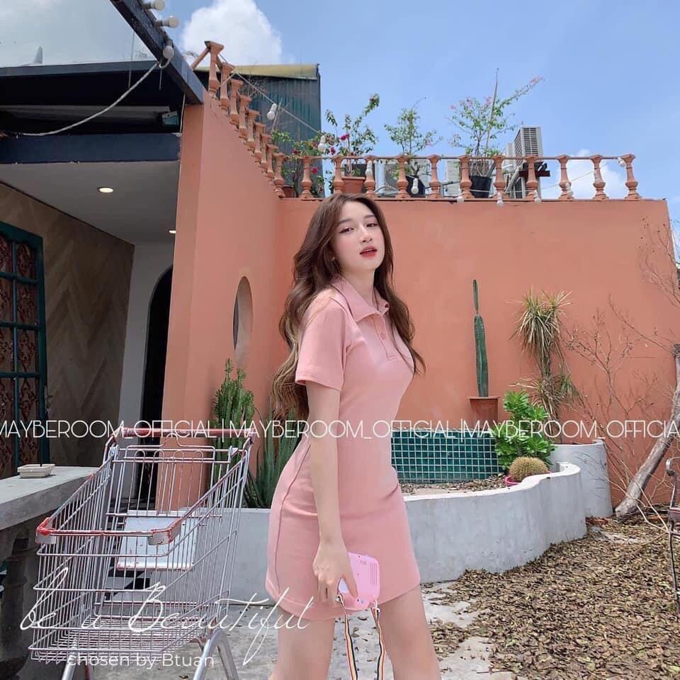 Váy Body Cổ Đức Trơn 3 Màu Đầm Trơn Dáng Ôm Có Khuy Ngực Dáng Body LANI SHOP