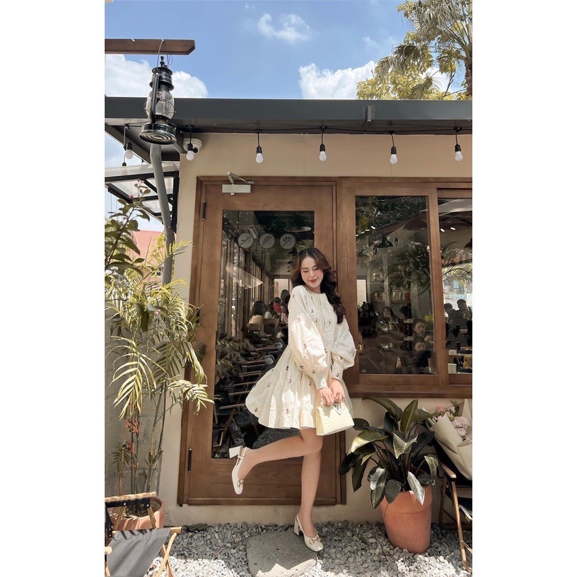 Đầm babydoll hoa ulzzang hàn quốc