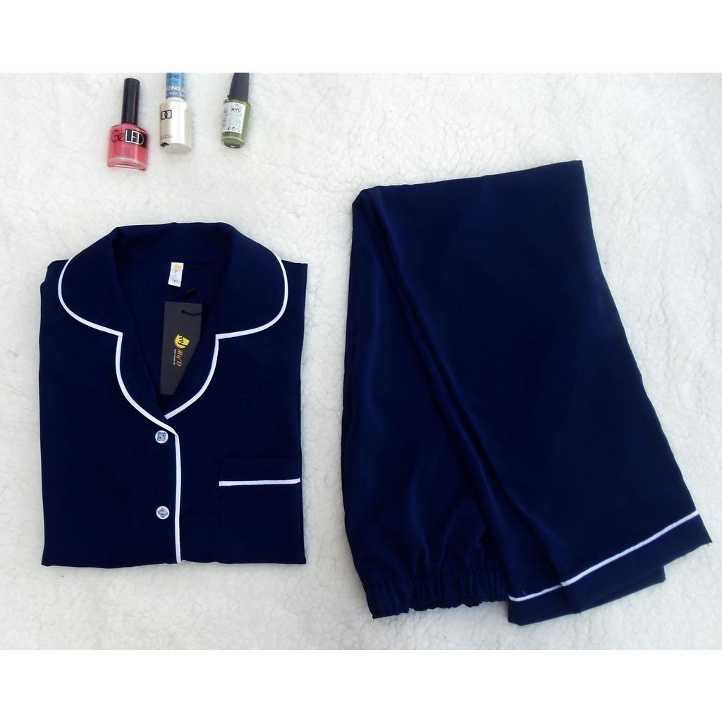 Bộ Pijama Nữ Cộc Tay Quần Dài Lụa Mango Cao Cấp MY'D - A101