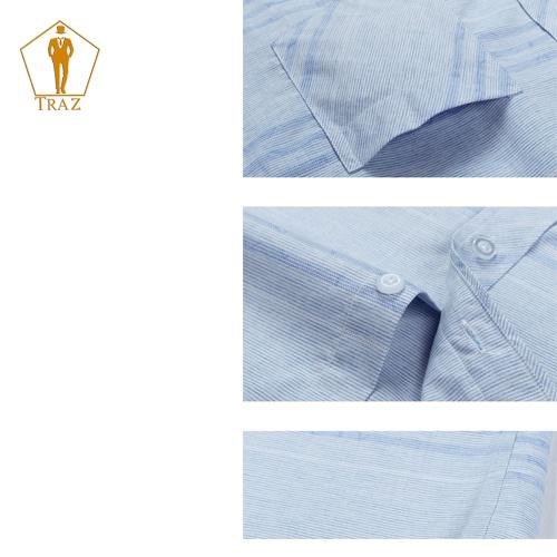 Áo Sơ Mi Nam Họa Tiết Karo Trung Niên TRAZ Dài, Ngắn Tay Vải Cotton111