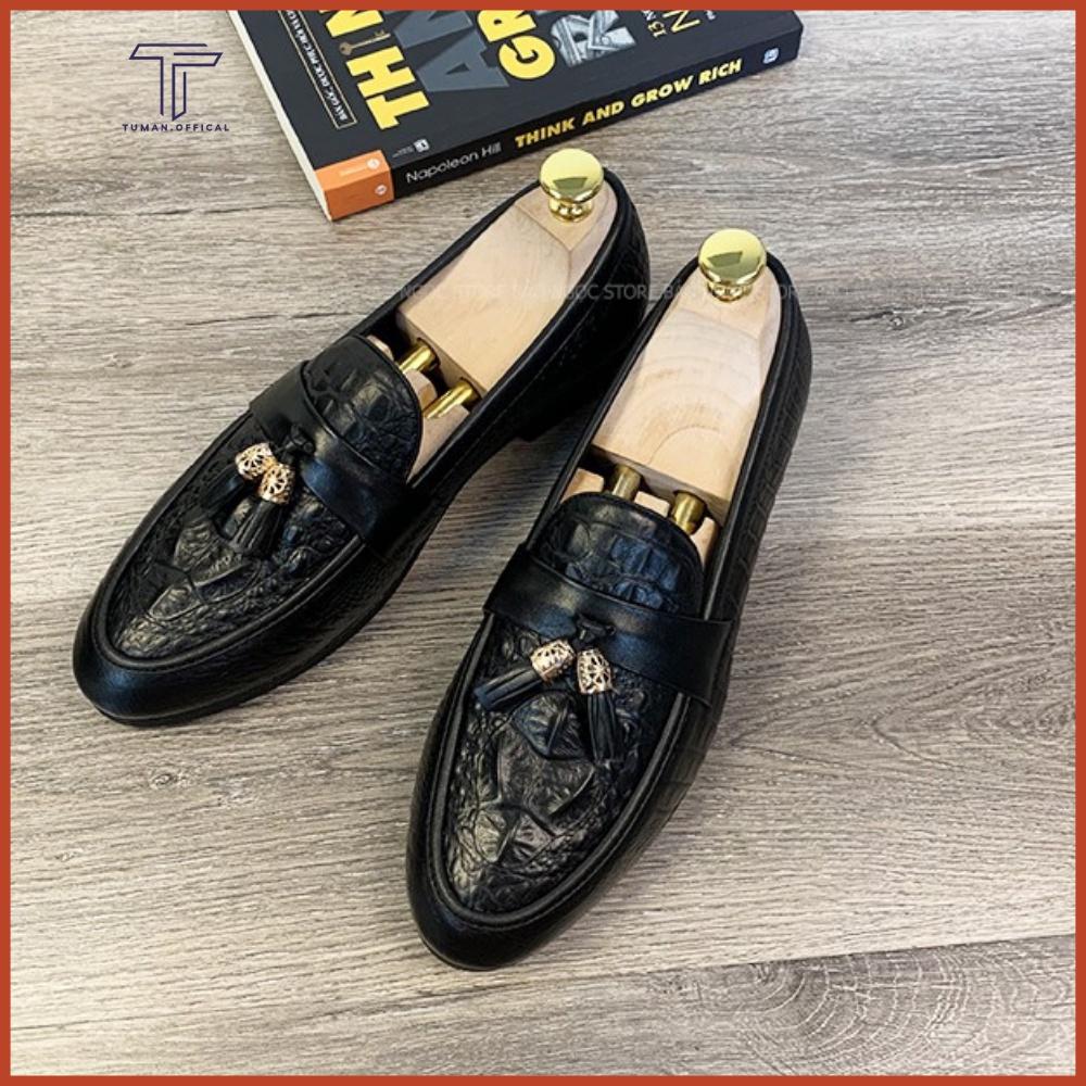 Giày Lười Nam Da Hàn Quốc công sở Đế Cao Su Đúc 3cm Mã C01