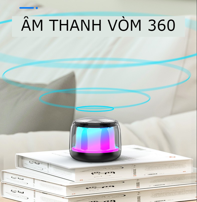 Loa bluetooth mini Smart Speaker S9 - loa bluetooth không dây, loa mini cầm tay nhỏ gọn, trọng lượng nhẹ, thiết kế hiện đại, chống nước tốt - loa mini có đèn led RGB, âm thanh sống động, tương thích nhiều thiết bị