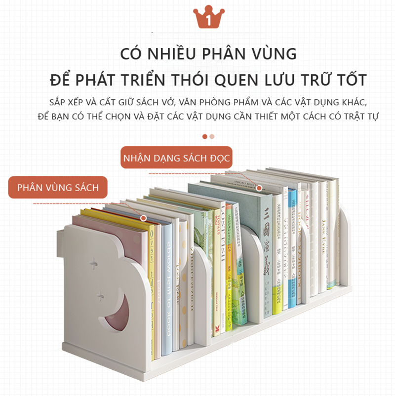 Kệ Sách Để Bàn Làm Việc Họa Tiết Dễ Thương Thương Hiệu IGA - IG410