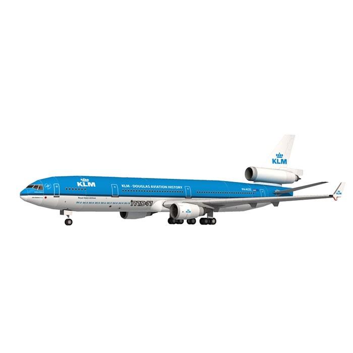 Mô hình giấy máy bay KLM MD-11 tỉ lệ 1/100