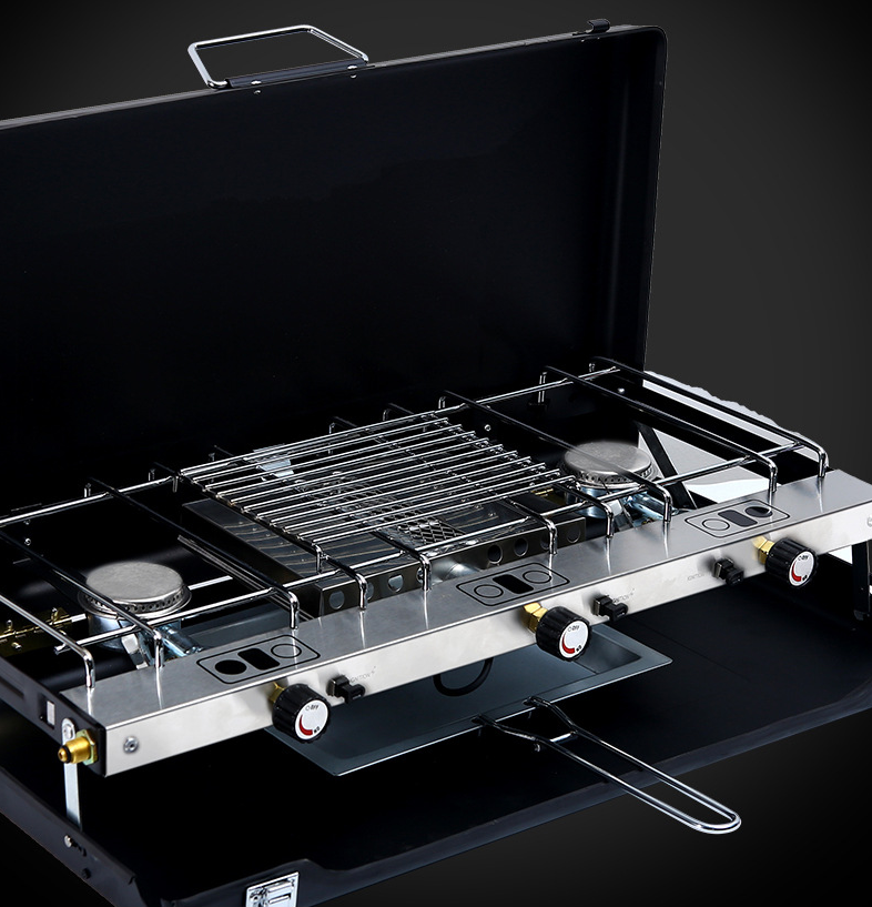 Bếp Gas Bbq Di Động, 2 Bếp Hàn Quốc Kèm 1 Bếp nướng