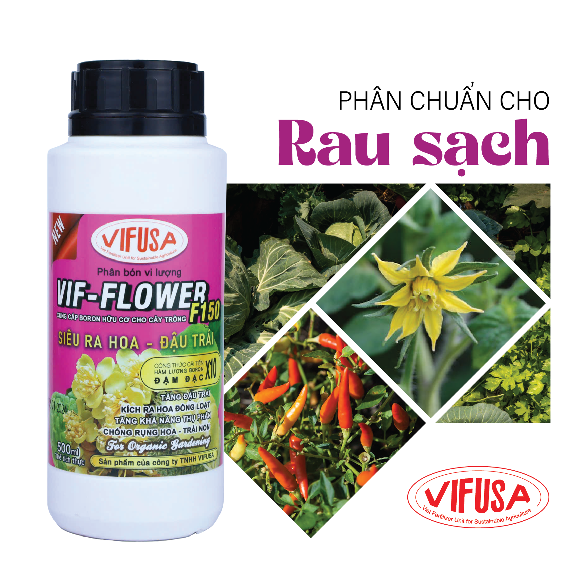 VIF-FLOWER - Phân bón Boron F150 chai 500ml