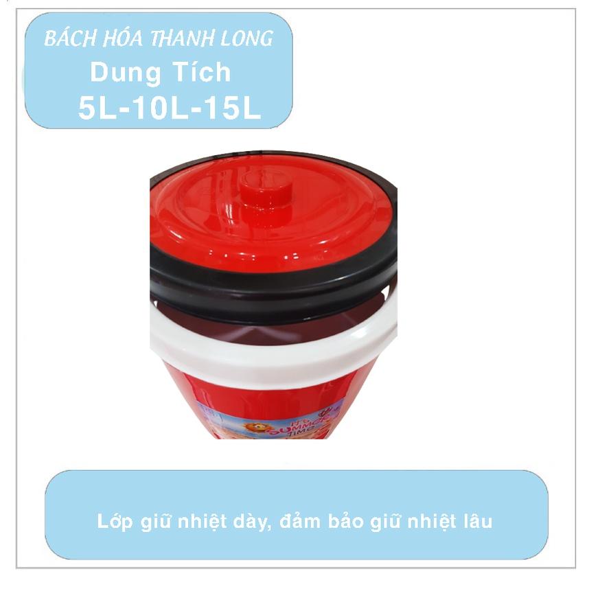 Thùng đá giữ nhiệt tròn nhựa Việt Nhật-Thùng đựng đá 5L,10L,15L giữ nhiệt lâu (3915