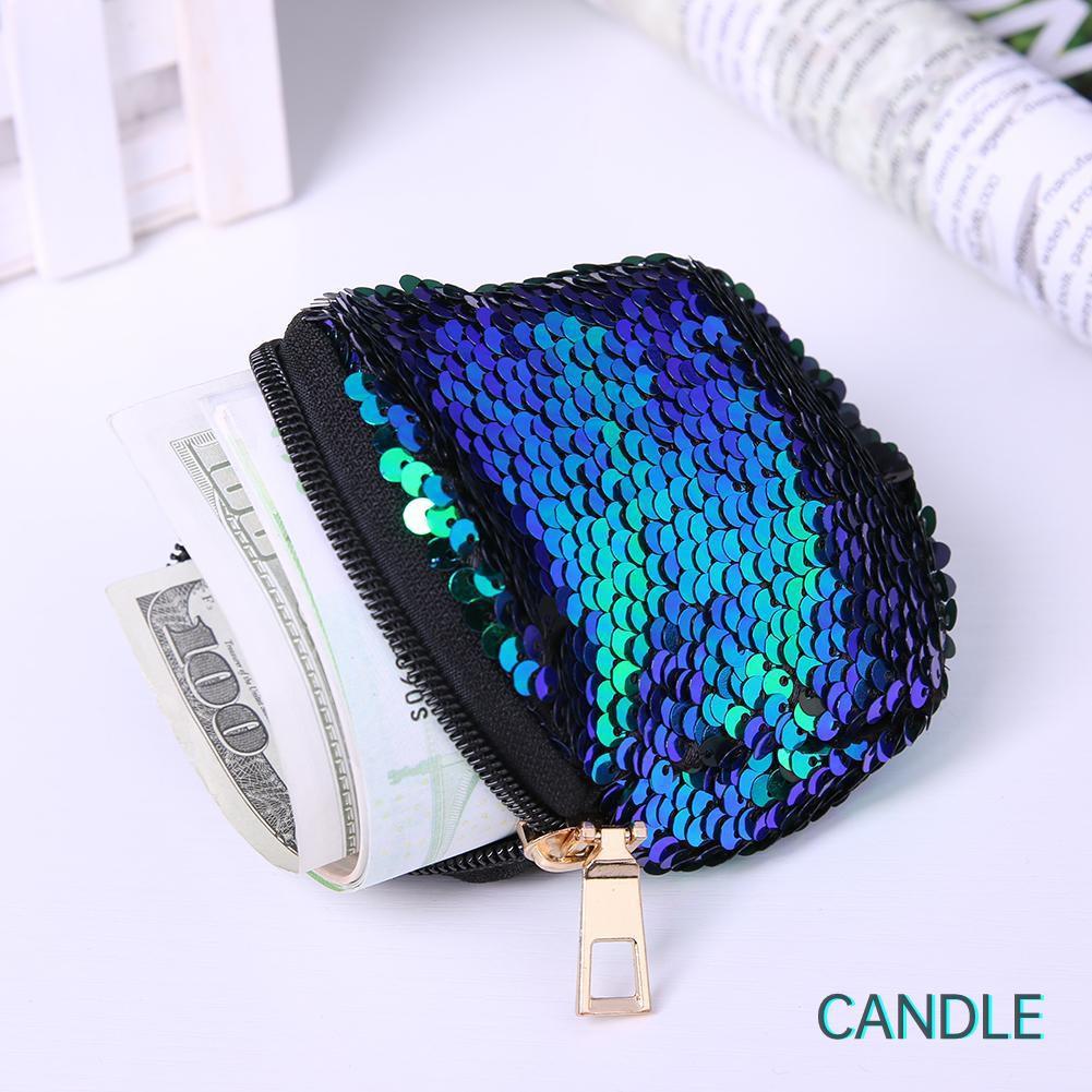Ví Đựng Tiền Xu Đính Sequin Lấp Lánh Dành Cho Nữ