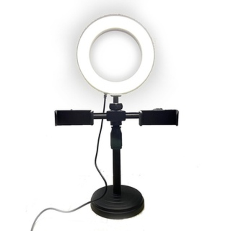 Bộ giá đỡ 2 kẹp điện thoại MAWA để bàn kèm đèn led - Hỗ trợ livestream hiệu quả - Hàng chính hãng