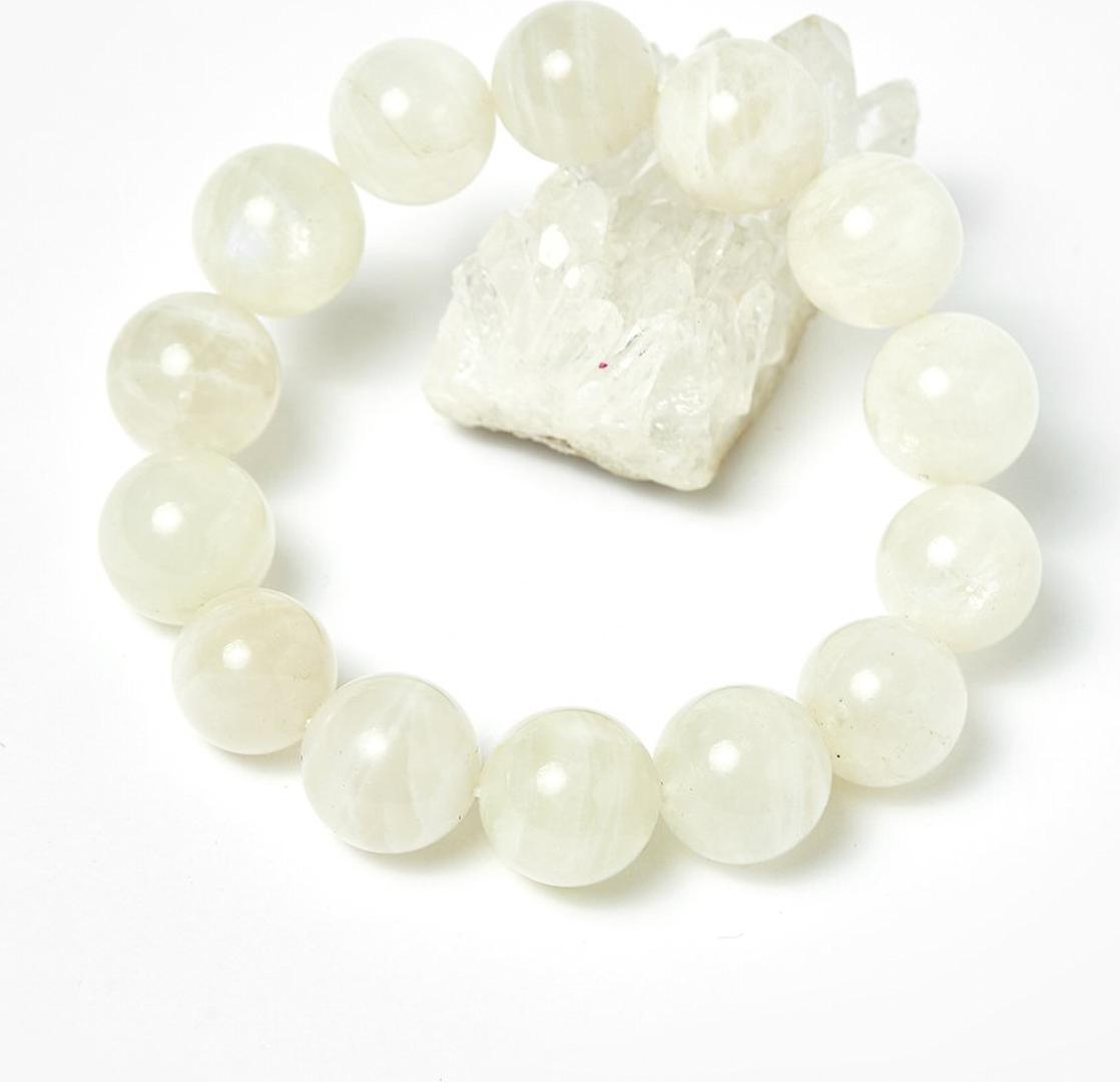 Vòng nam đá xà cừ trắng hạt 15mm mệnh thủy, kim - Ngọc Quý Gemstones