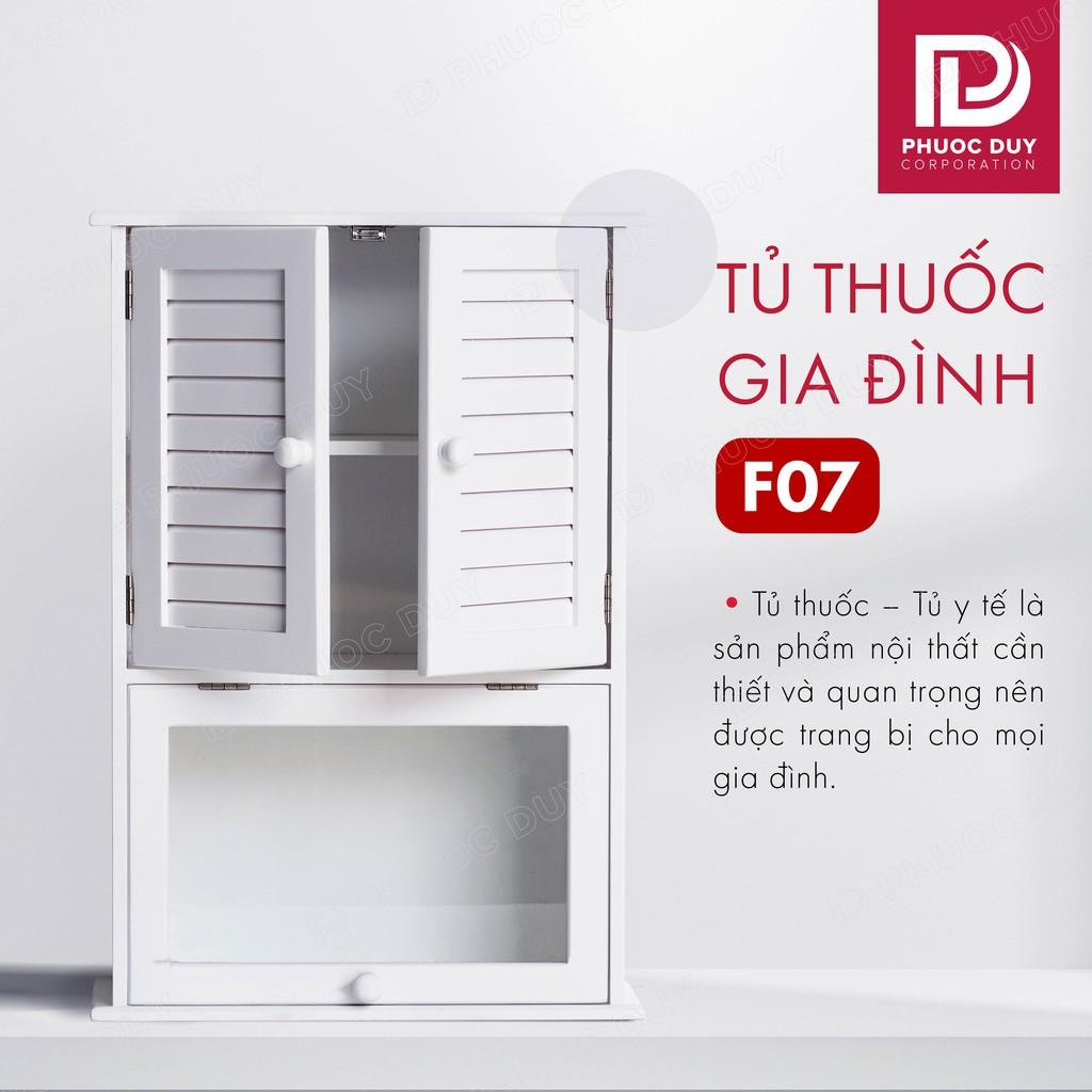 Tủ thuốc y tế gia đình gỗ tự nhiên F07