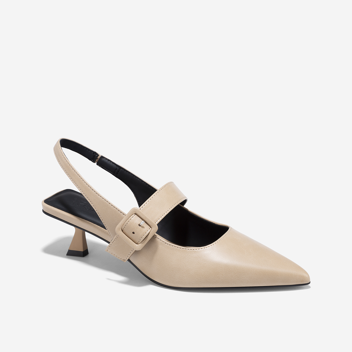 Giày bít mũi nhọn slingback phối quai - BMN 0658