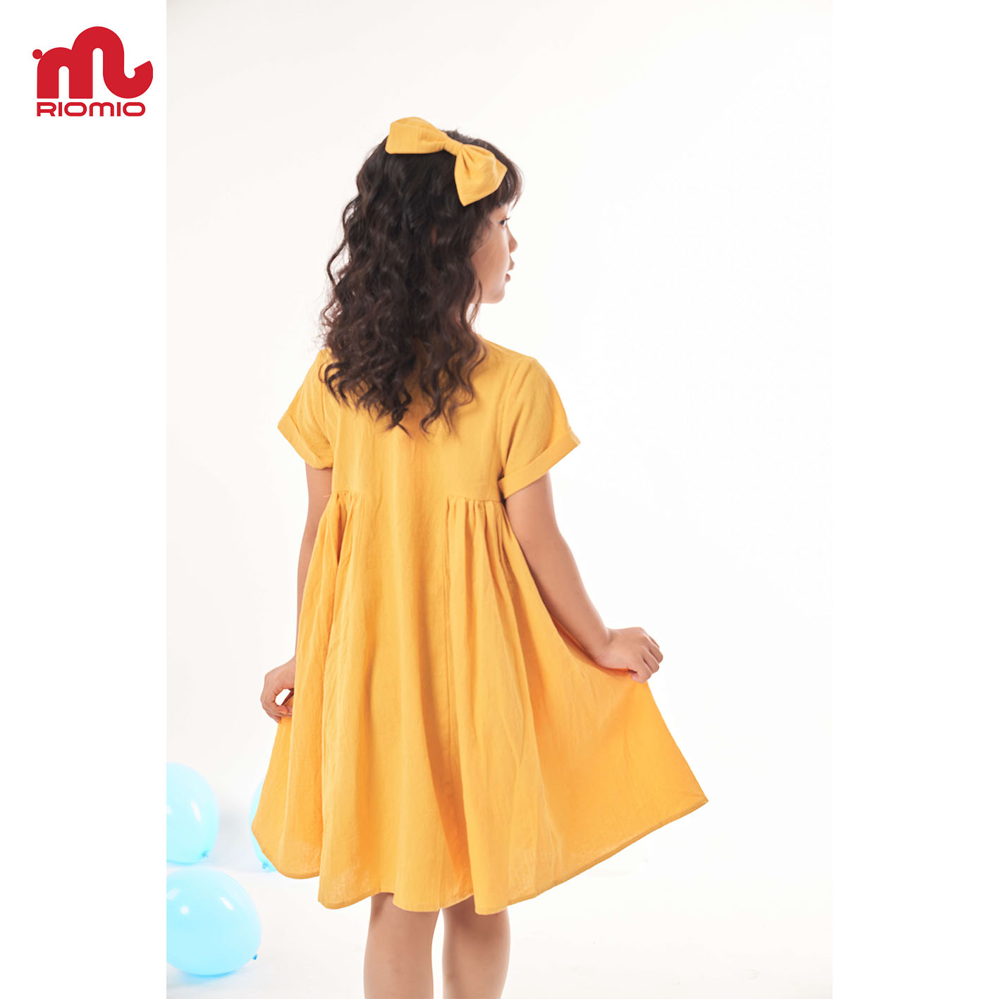 Váy cho bé gái 3-11tuổi  Riomio chất muji mềm mịn, thiết kế xếp ly dọc thân xinh-RV106