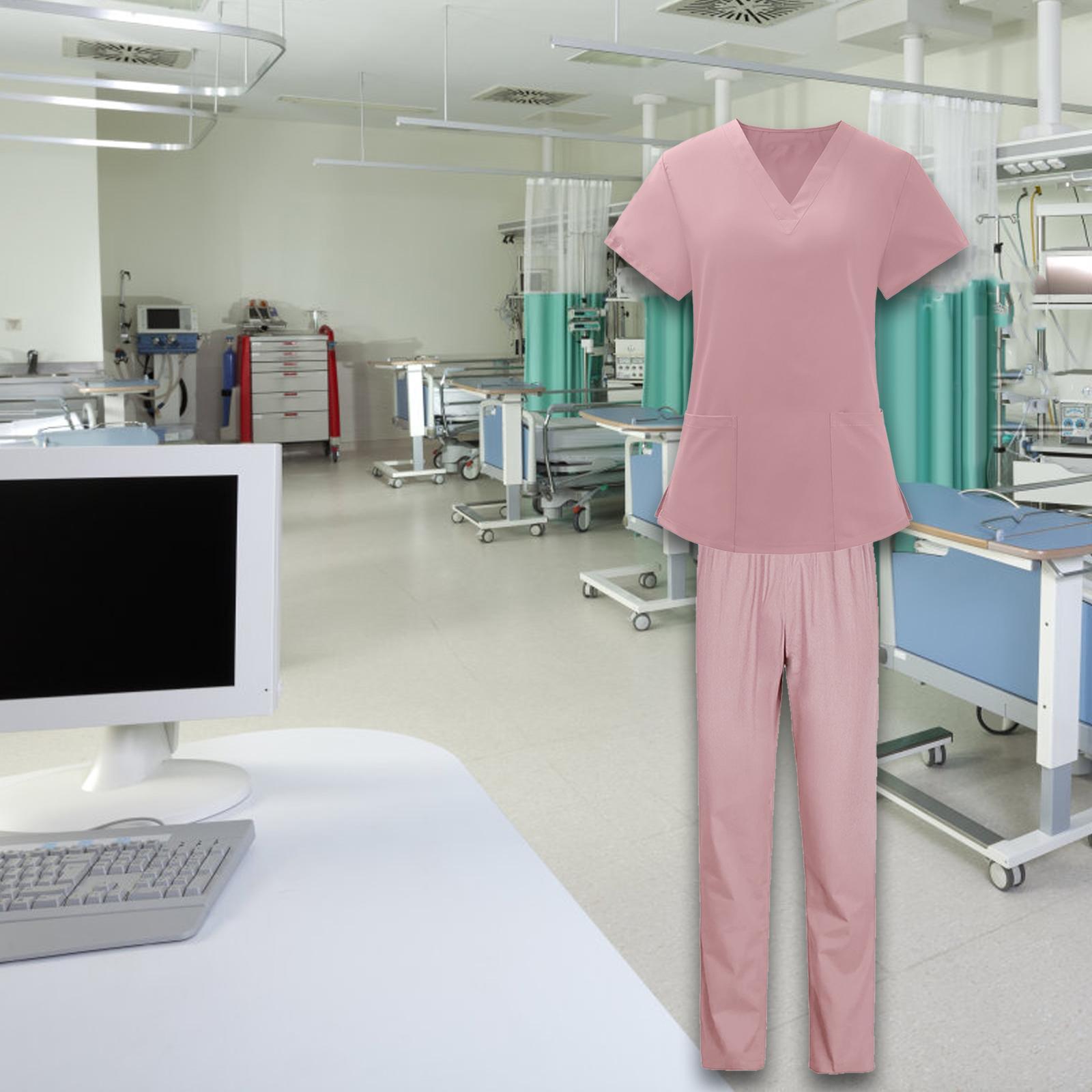 Women Nurse Uniform Soft Scrubs Top and Pants Women Scrubs Set for Esthetician Workwear