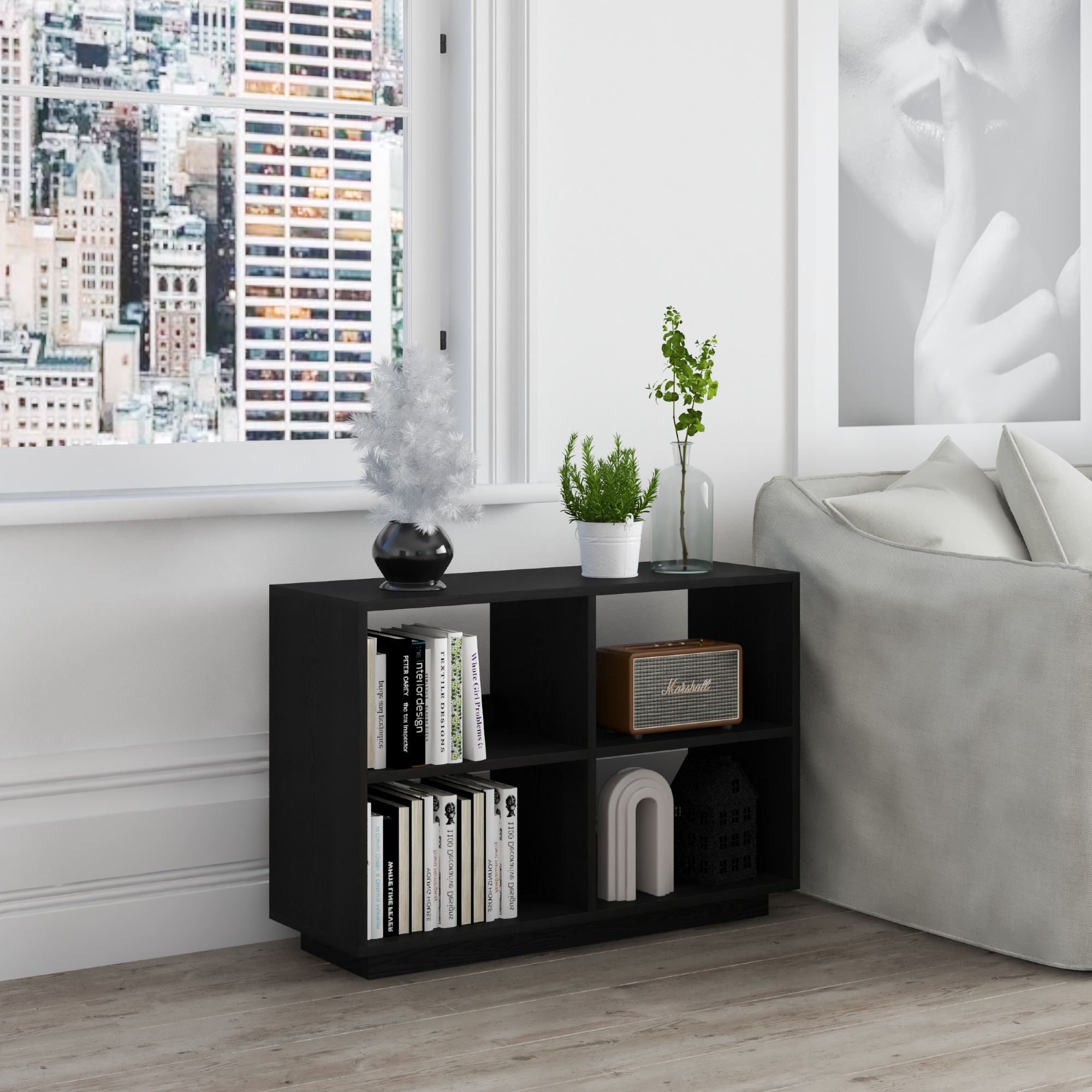 [Happy Home Furniture] ZANE , Kệ sách 4 ngăn ,90cm x 32cm x 62cm ( DxRxC), KSA_035