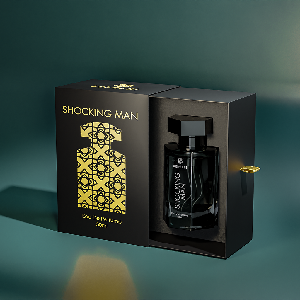 Nước Hoa Nam Thơm Lâu Bergami Shocking Man, Nước Hoa Chính Hãng Mùi Hương Nam Tính Mạnh Mẽ, Lưu Hương 6H 50ml/chai