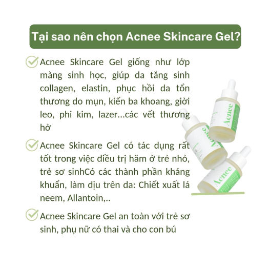 Acnee Skincare Gel - hỗ trợ ức chế vi khuẩn mụn và ngăn ngừa hình thành sẹo, thâm trên da
