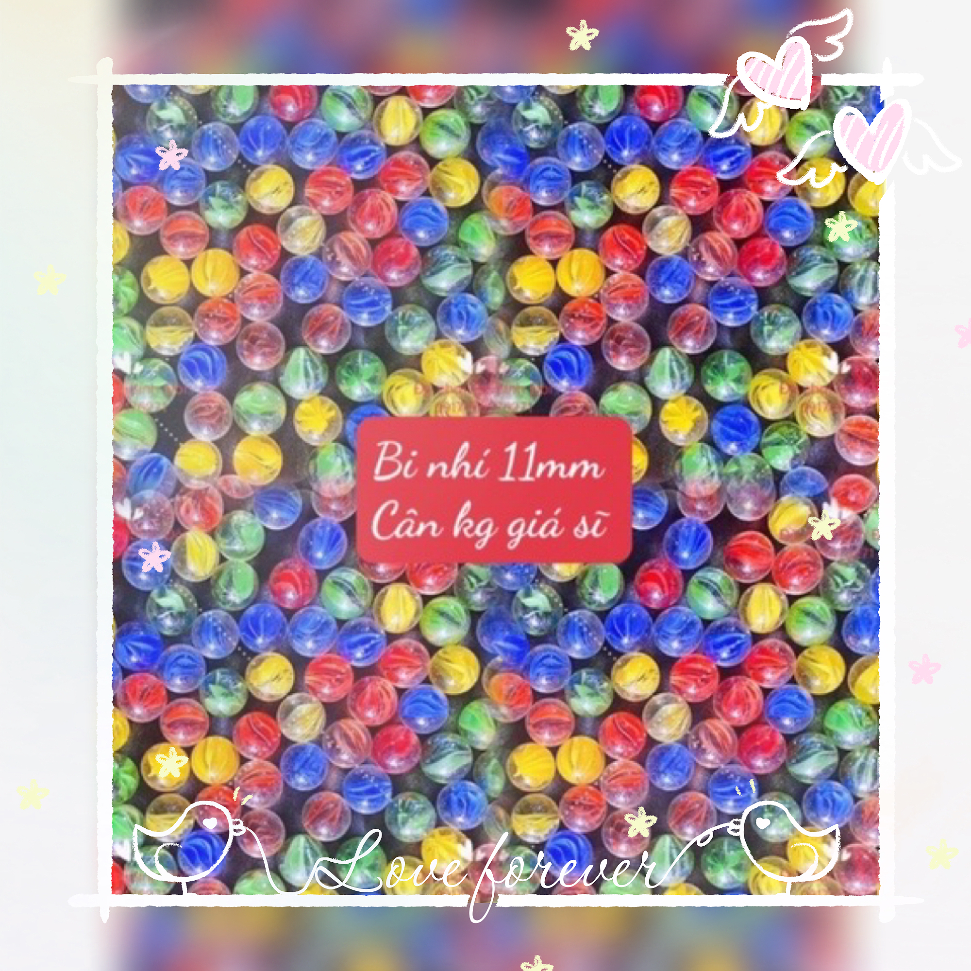 1 kg bi thuỷ tinh nhí 11 mm -bi ve truyền thống