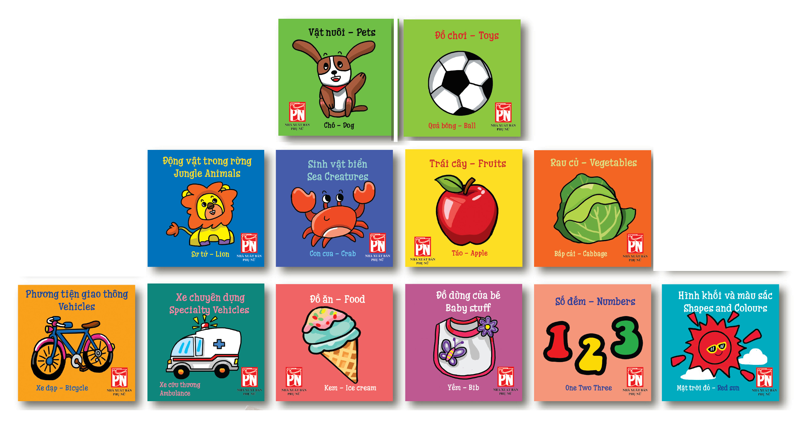 Combo Kích thích thị giác: 02 cuốn Boardbook Vừa chạm vừa chơi, vừa chạm vừa tưởng tượng + 12 cuốn sách vải kích thích thị giác