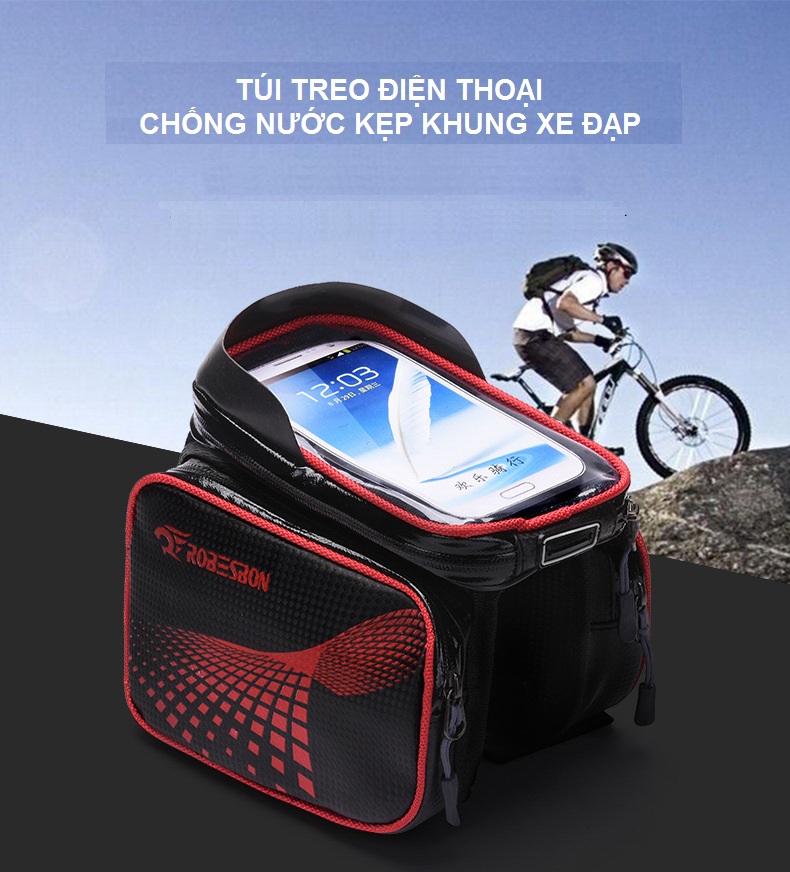 ROGTZ Túi 4 Ngăn Treo Sườn Xe Đạp Kèm Túi Chống Nước Cho Điện Thoại - Hàng Nhập Khẩu