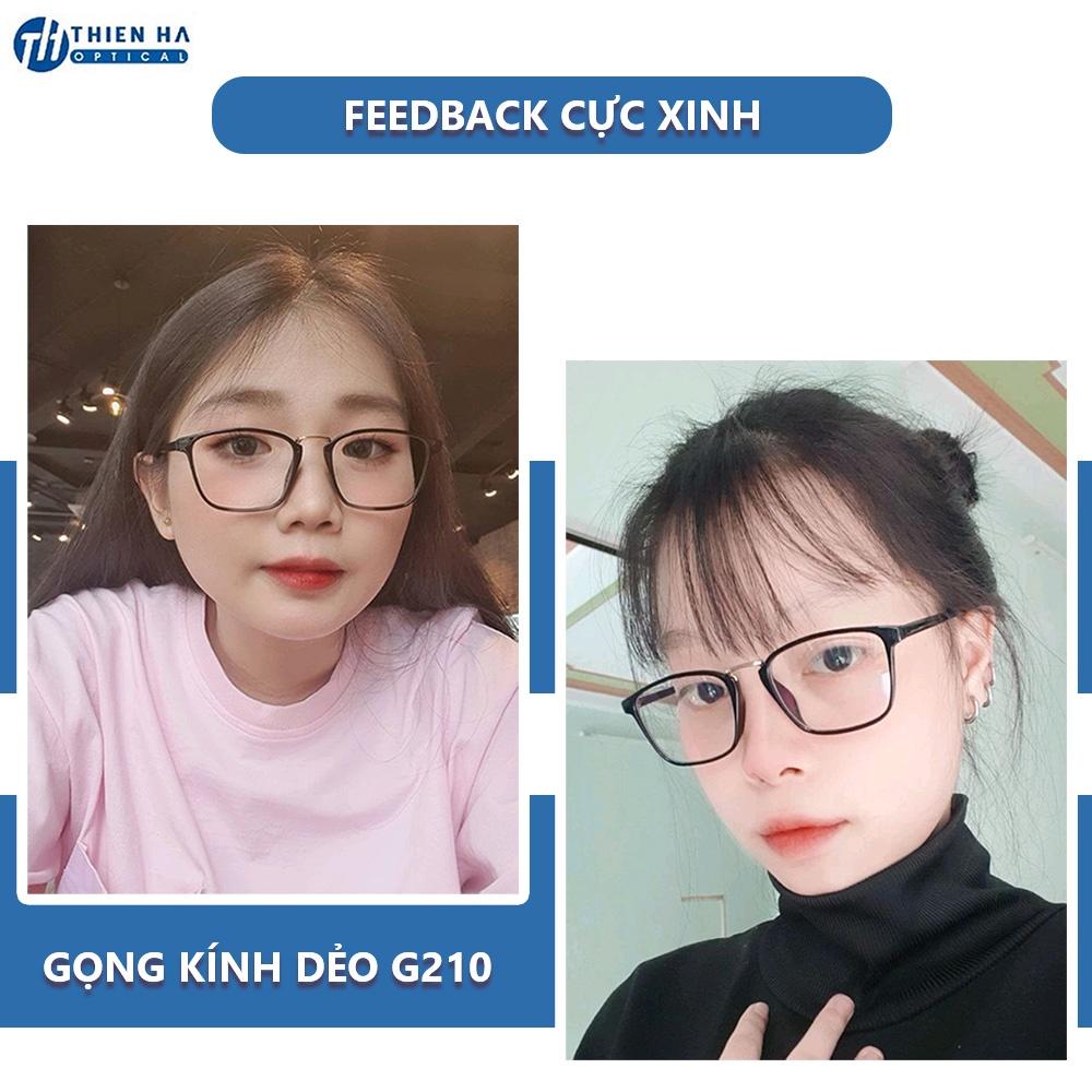 Gọng kính cận nam nữ vuông dẻo THIÊN HÀ OPTICAL unisex nhựa nhẹ giá rẻ kiểu dáng Hàn Quốc trẻ trung nhiều màu G210