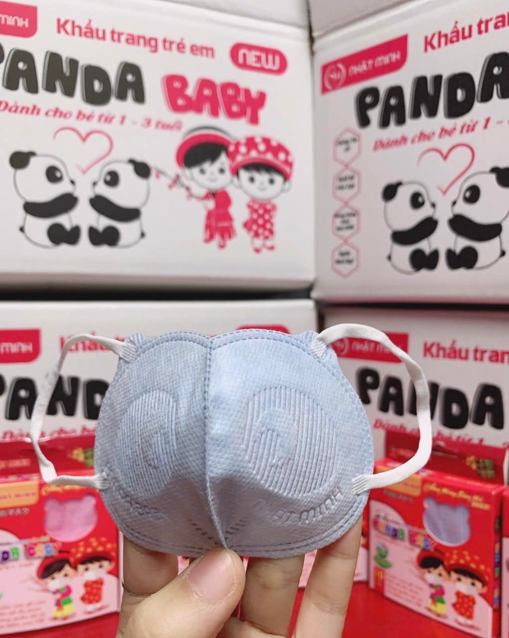 (Hộp 10 cái) Khẩu trang sơ sinh mầm chồi lá Panda Baby cho bé 6-24 tháng