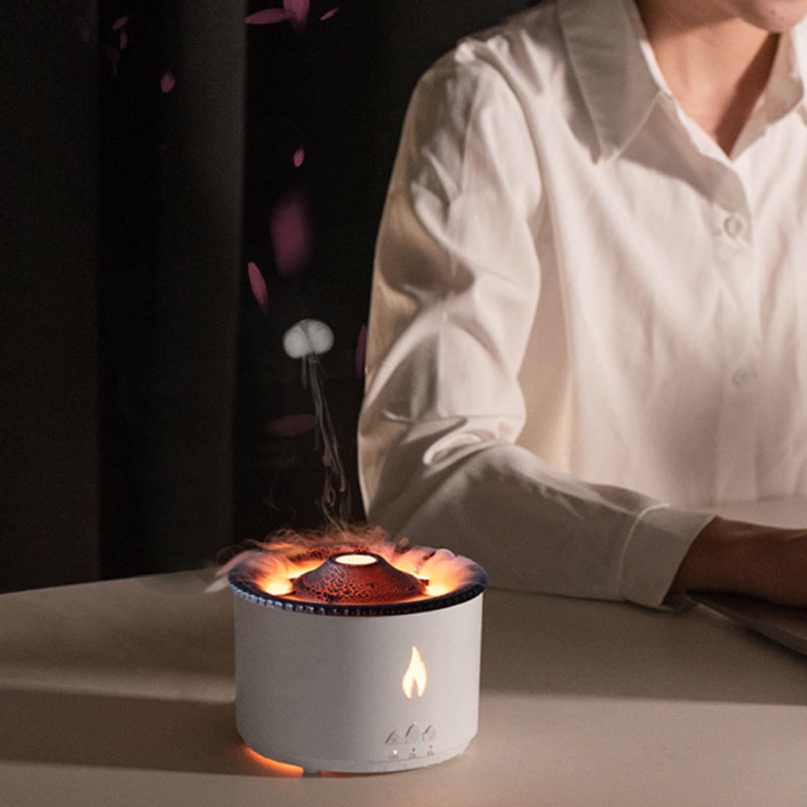 Essential Oil Flame Diffuser Air Humidifier LED Night Light for Travel