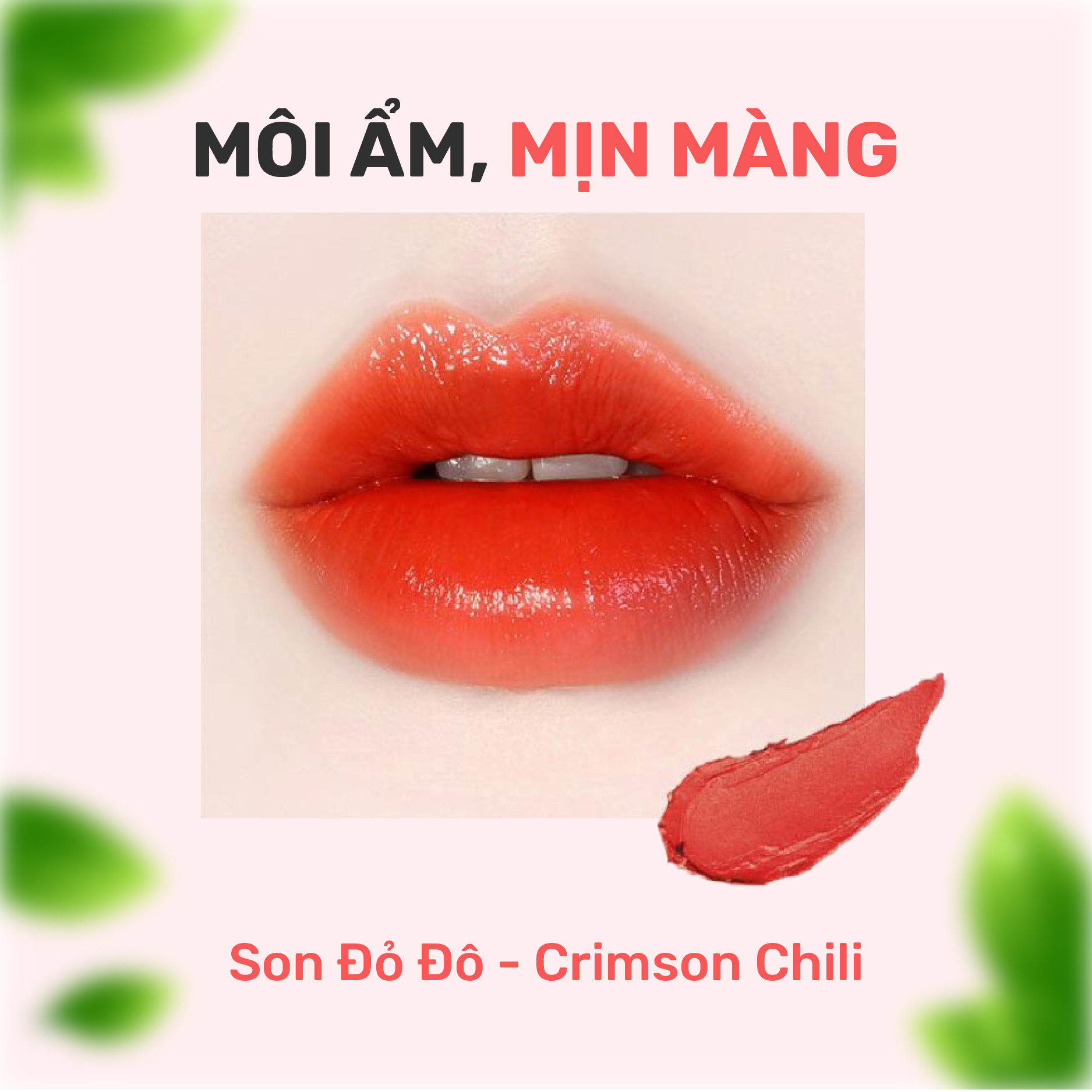 Son Dưỡng Lì Có Màu YNM Candy Pop Glow  Melting Balm Crimson Chili 3g/ Đỏ Đô