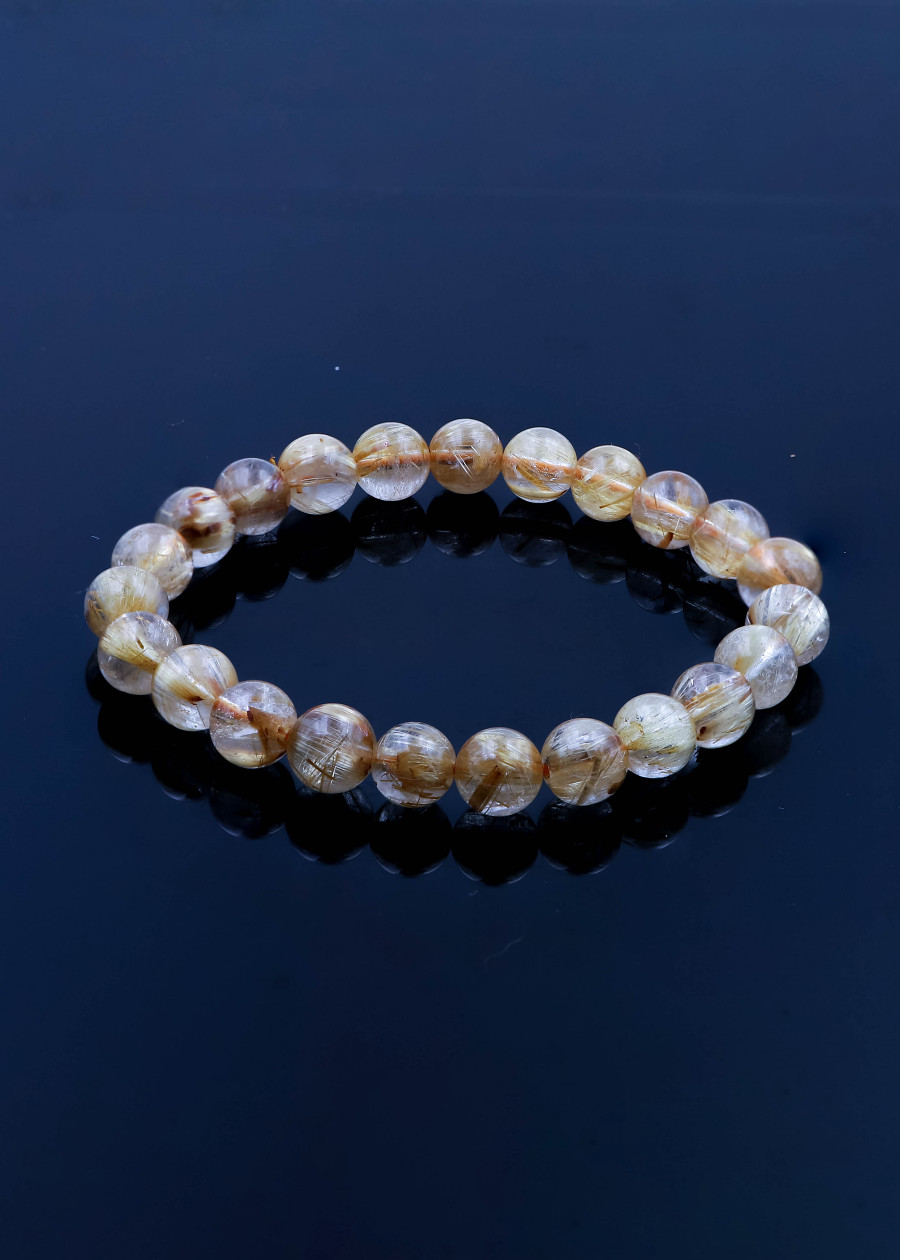 Vòng tay Đá Thạch anh Tóc Vàng by Anqlo Lusso 8mm-3A