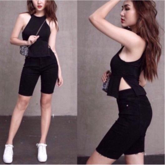 Quần Ngố Jean Bigsize, Trơn/Rách 1/Rách 2/Rách 3, Lưng Cao Trên Rốn, Co Giãn Mạnh QJ008