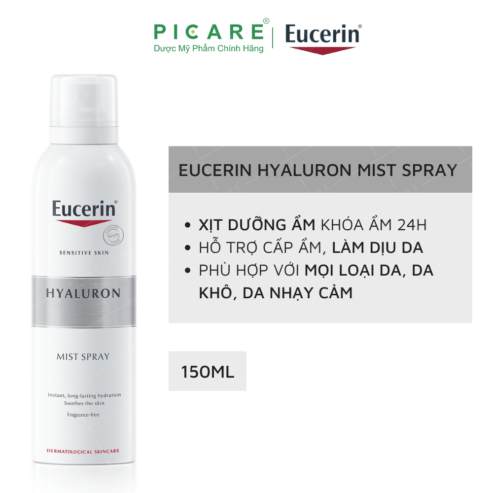 Xịt Khoáng Dưỡng Ẩm Eucerin Cho Da Nhạy Cảm Hyaluron Mist Spray 150ml