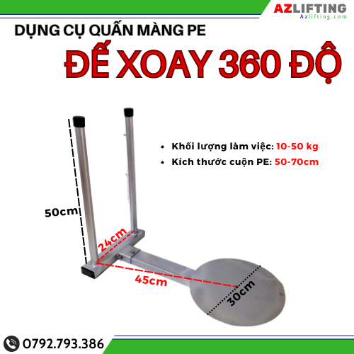 Đế xoay quấn màng PE đóng gói hàng hóa tiện dụng